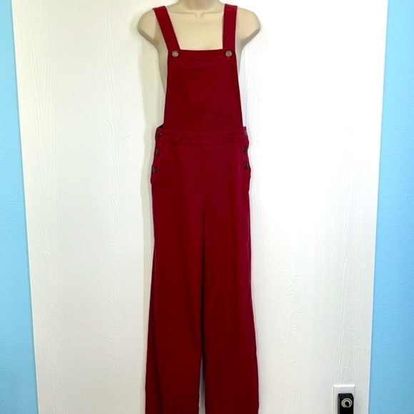 Forever 21 - Burgundy Cotton Adjustable Straps Overalls Size Small - Picture 2 of 13
